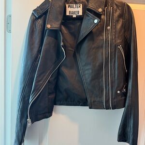 Walter Baker Black Leather Biker Jacket